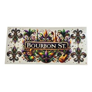 Mardi Gras Bourbon Street Cup Decal 486